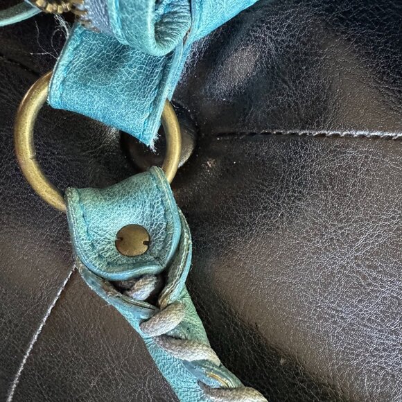 Auth 2005 Balenciaga Teal Turquoise Green Blue Chevre Day Shoulder Hobo Bag - Picture 10 of 15